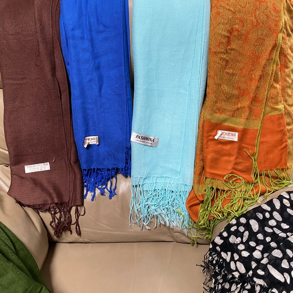 Pashmina shawls in various colors